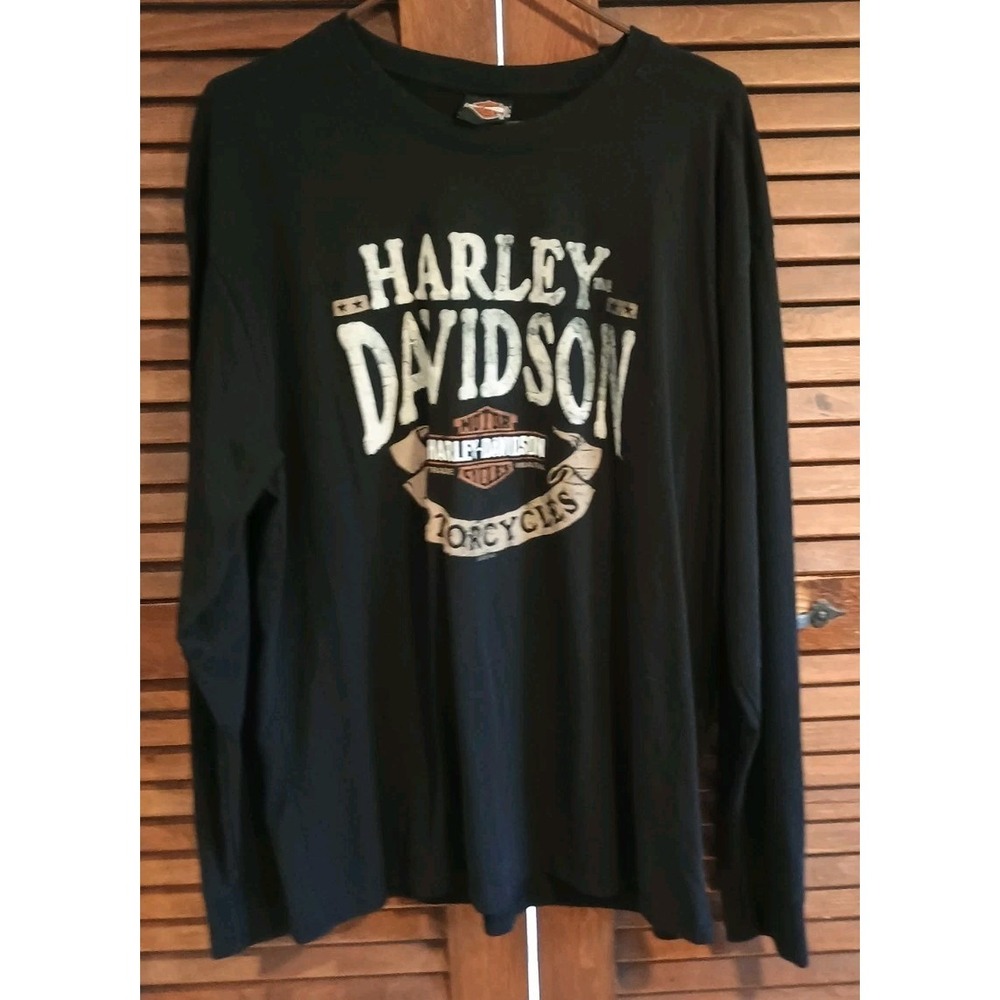 Harley-Davidson‎ Men's Black Long Sleeve T-Shirt Size 2XL Columbus Indiana
